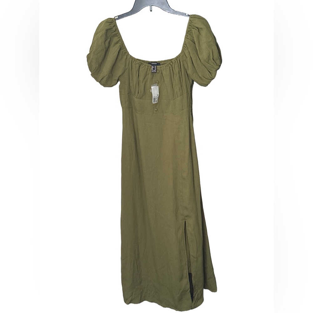 Forever 21 Olive Green Midi Dress NWT